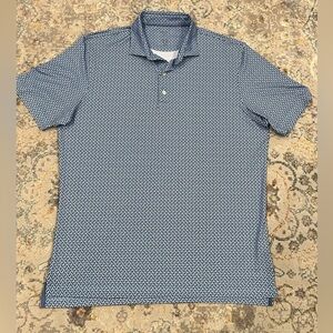 Johnnie O Mens Polo Shirt Size L Short Sleeve Geometric Print Golf Casual